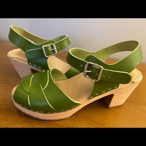 Green Peep Toe Sandals by Lotta from Stockholm, euro size 37 (6.5 US)